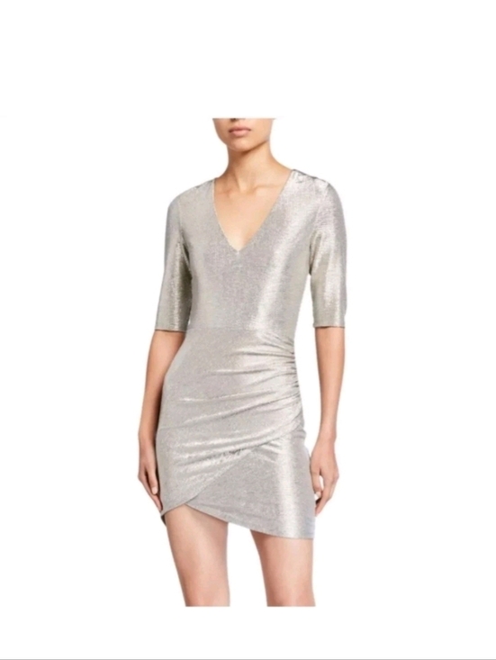 Alice + Olivia Judy dress with metallic V-Neck Mini Dress 0 New without tags. - Picture 10 of 16
